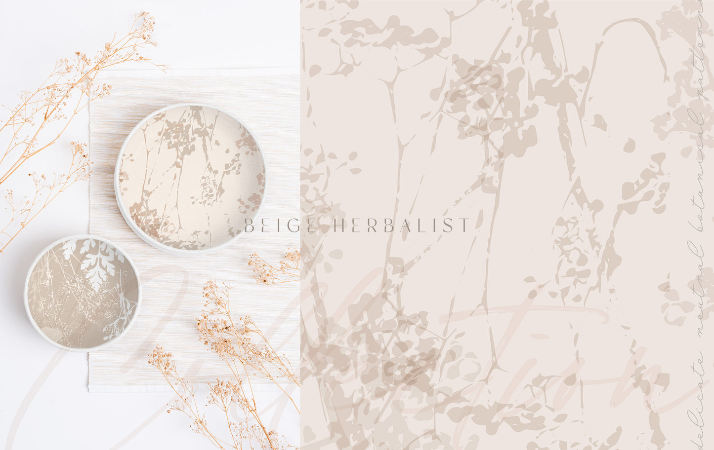 Beige Herbalist Wild Botanical Patterns | 24 Neutral Designs