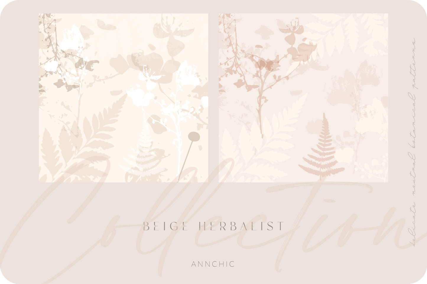 Beige Herbalist Wild Botanical Patterns | 24 Neutral Designs