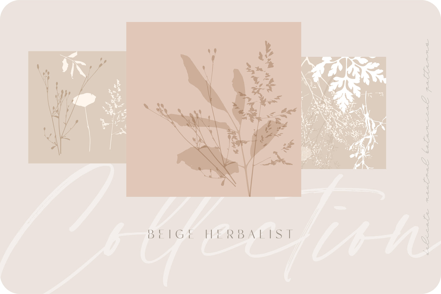 Beige Herbalist Wild Botanical Patterns | 24 Neutral Designs