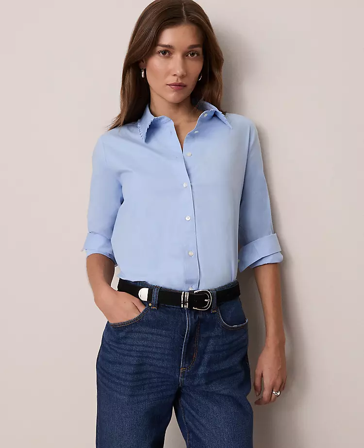 Weekend Collection Ruffle Collar Modern Shirt