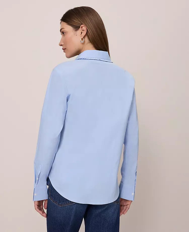 Weekend Collection Ruffle Collar Modern Shirt