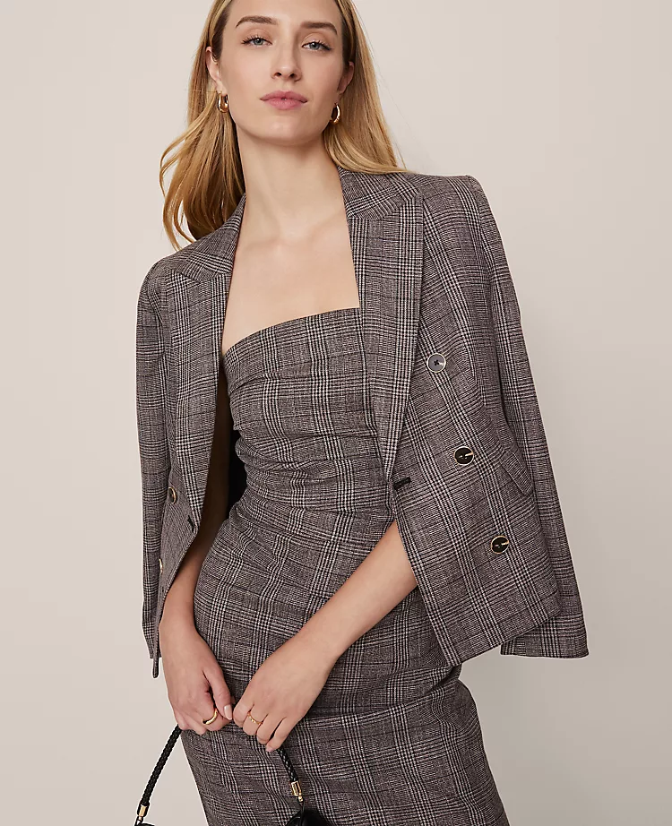 10384-Petite-Gathered-Strapless-Midi-Dress-in-Plaid-4.webp Petite Gathered Strapless Midi Dress in Plaid