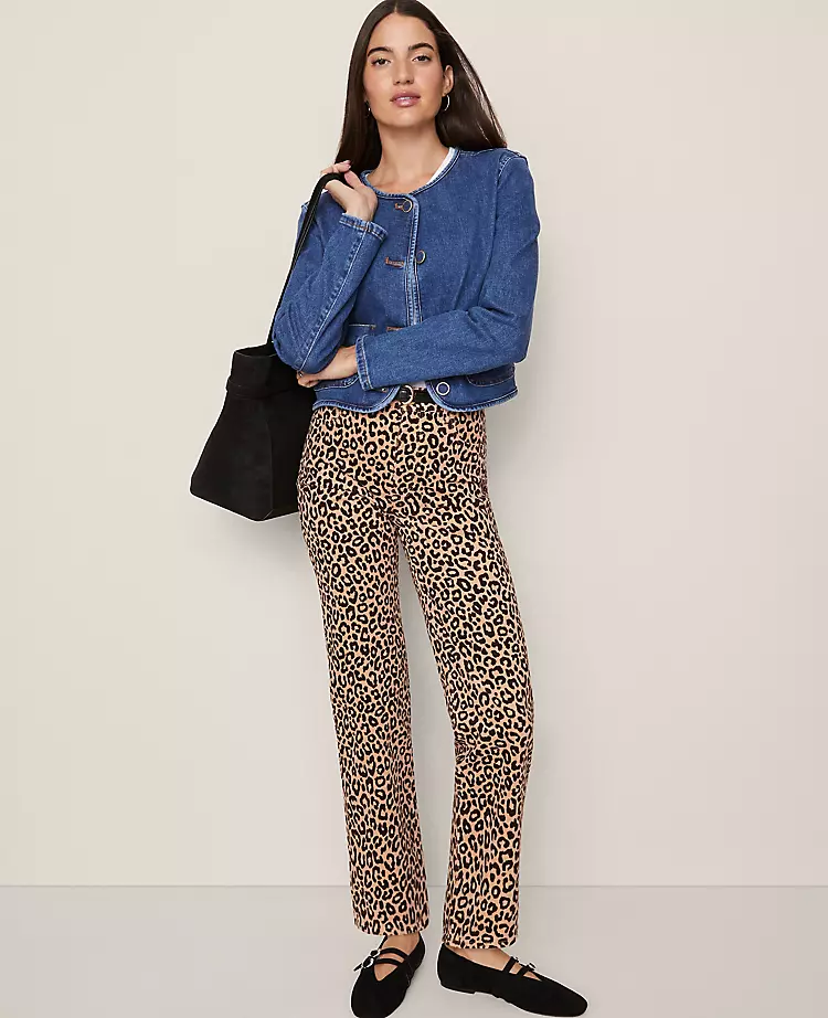 Petite Weekend Collection High Rise Corduroy Pant in Animal Print