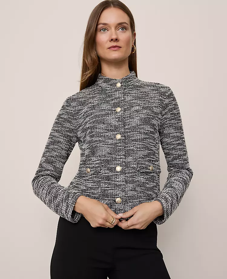 Petite Mock Neck Cardigan
