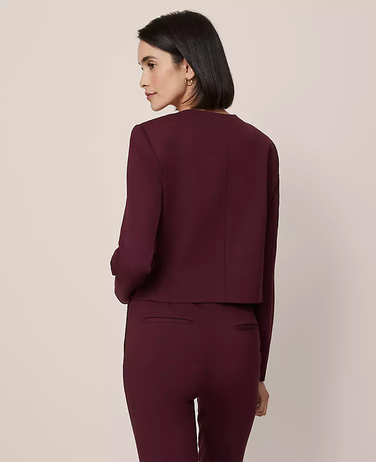 The Petite Crew Neck Jacket in Ponte
