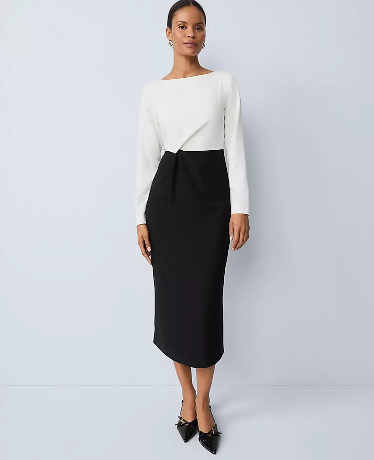 Colorblock Twist Midi Dress