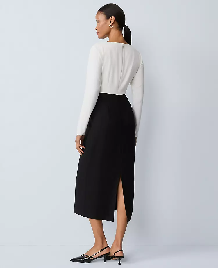 Colorblock Twist Midi Dress