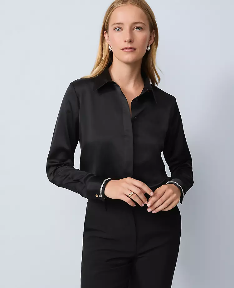 Embellished Cuff Essential Shirt