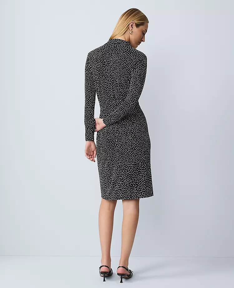 Dotted Knit Wrap Dress