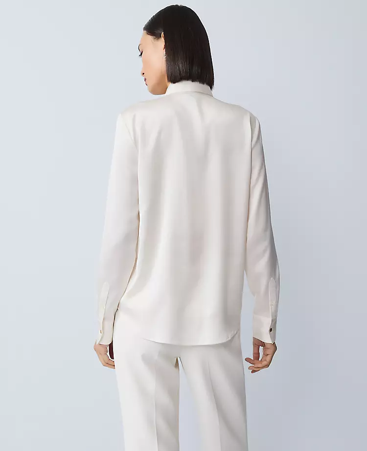 Embellished Satin Essential Shirt