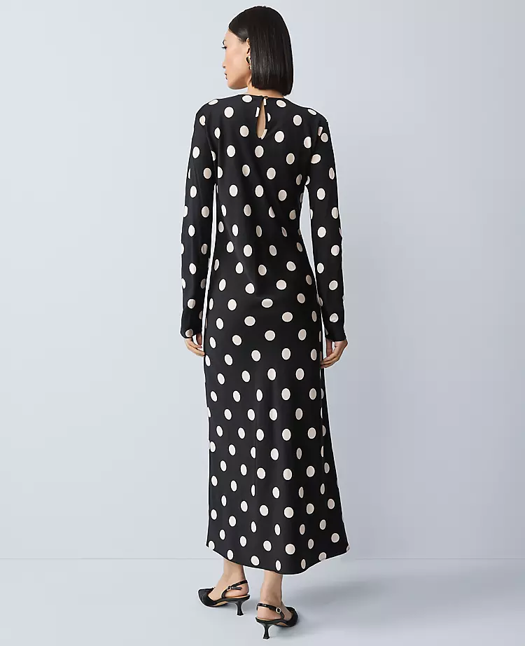 Dotted Satin Sheath Dress