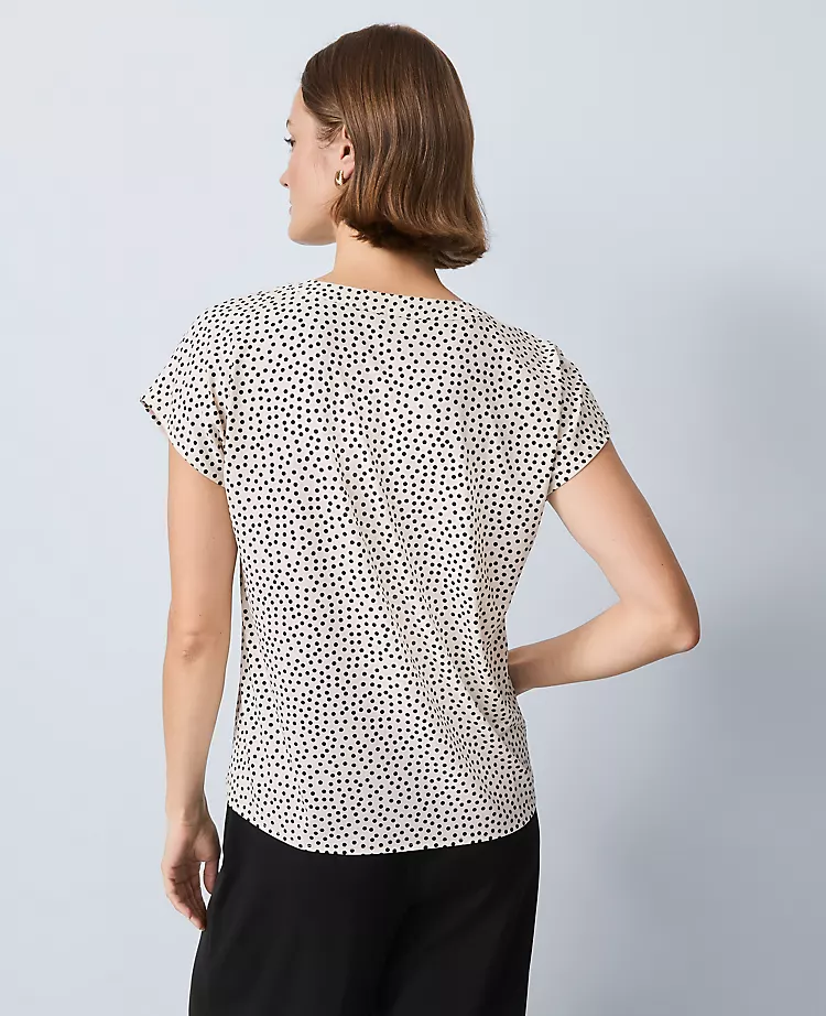 Mixed Media Pleat Front Top