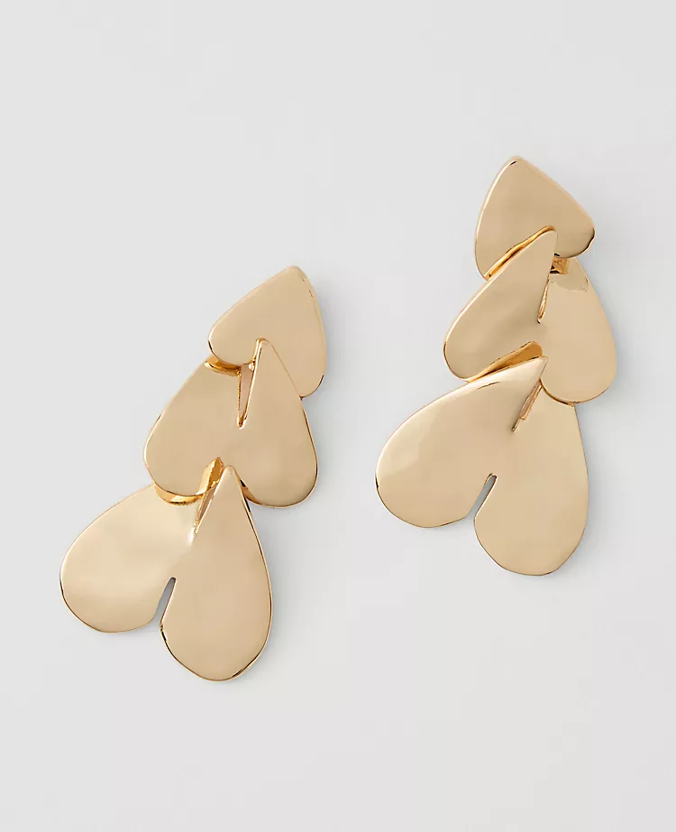 Metal Heart Drop Earrings