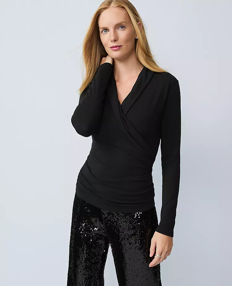 11222-Shawl-Collar-Draped-Blouse-1.webp Shawl Collar Draped Blouse