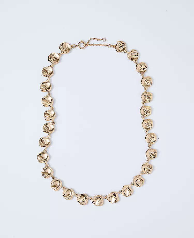 Hammered Metal Disc Necklace