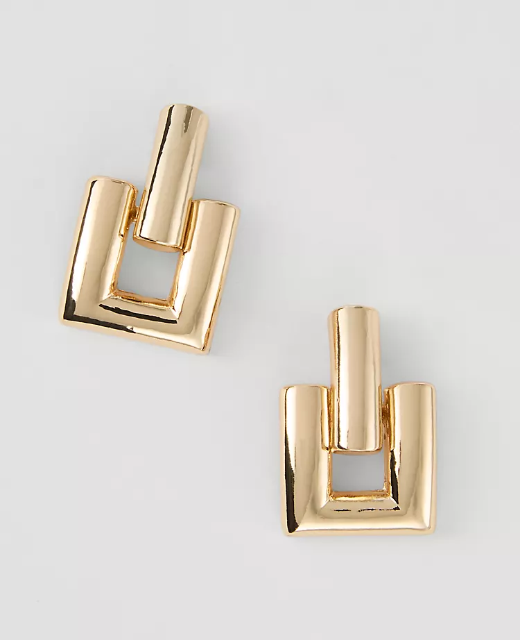 Square Door Knocker Drop Earrings