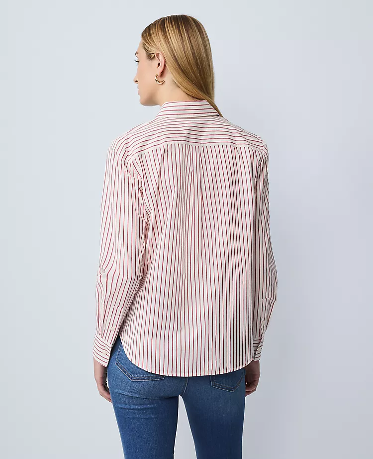 Petite Weekend Collection Striped Relaxed Perfect Shirt