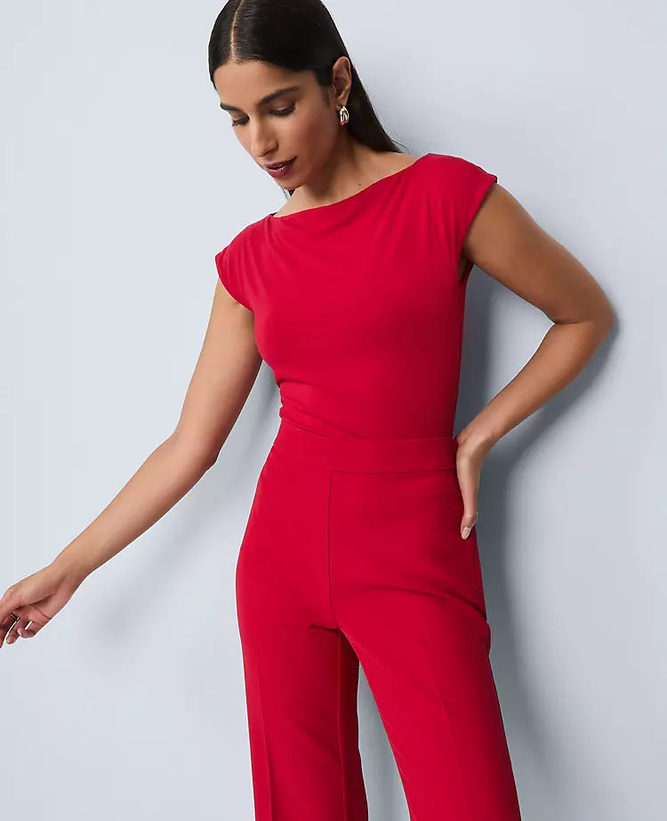 Sleeveless Boatneck Top