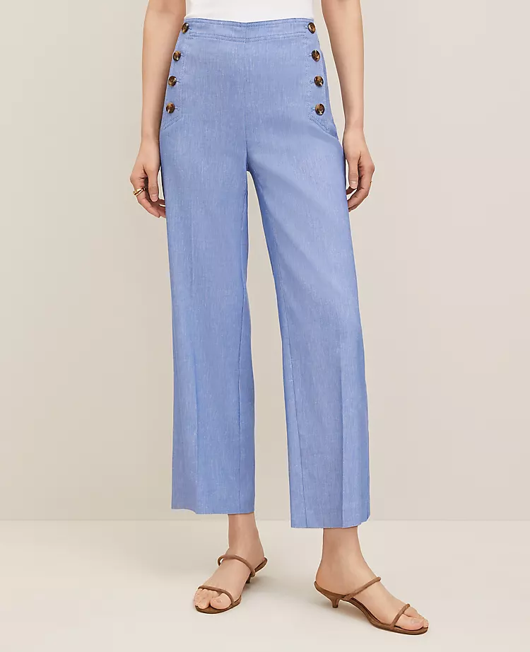 The Sailor Grace Straight Pant in Linen Blend