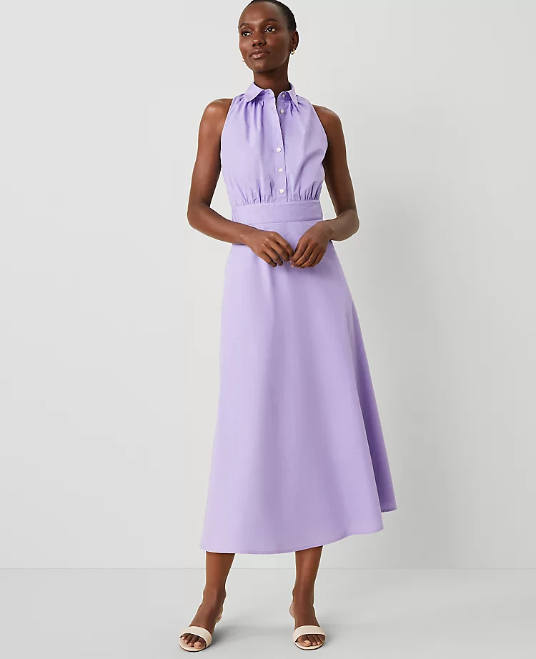 Petite Sleeveless Flare Shirtdress