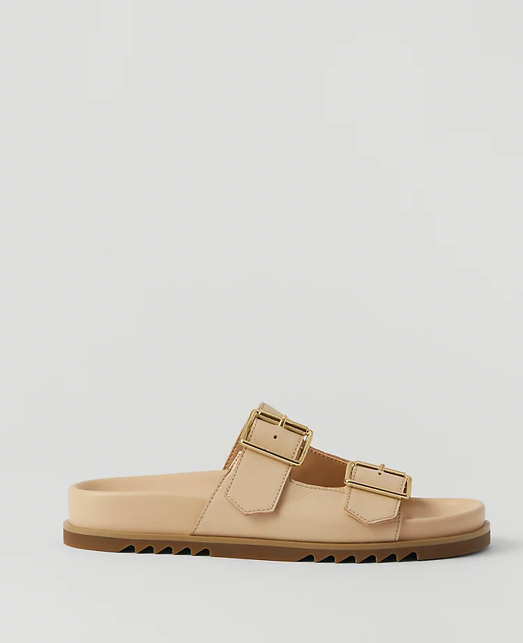 Weekend Collection Double Buckle Leather Sport Sandals