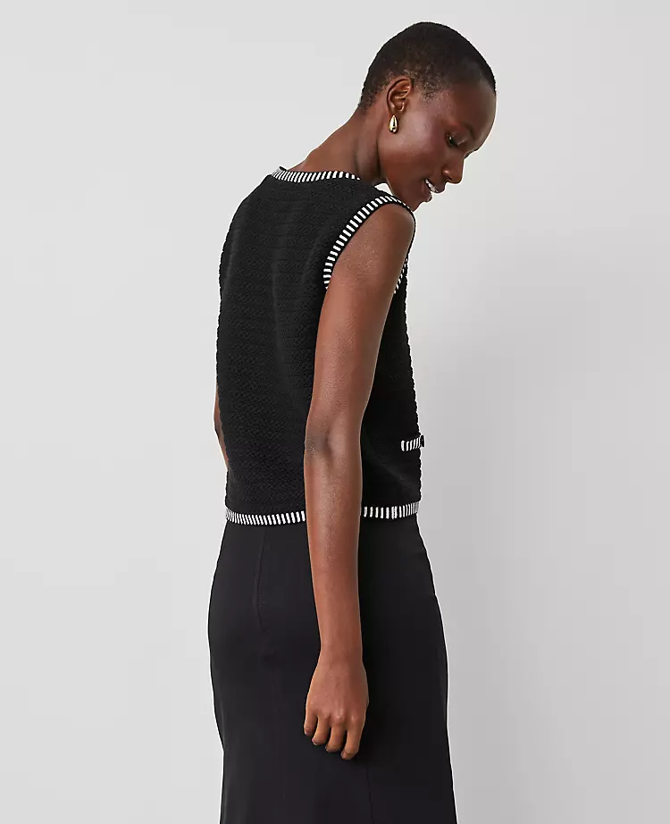 Petite Geo Stitch Sweater Vest