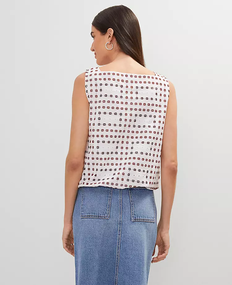 Weekend Collection Eyelet Bubble Hem Top