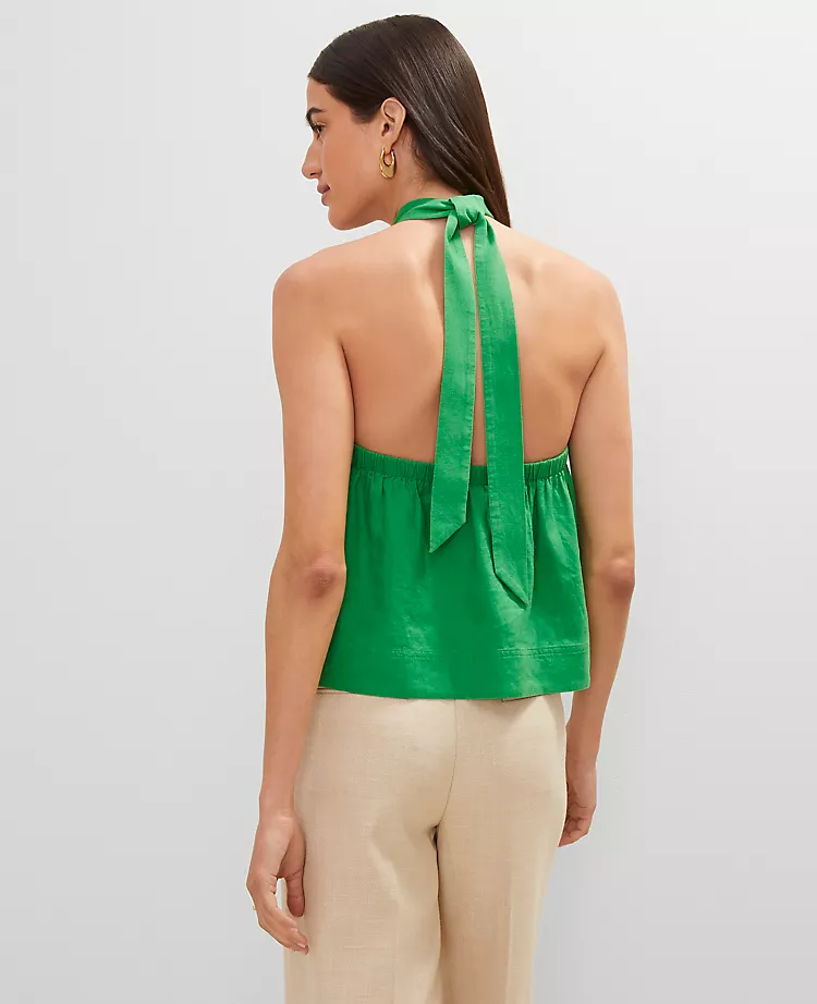 11986-Linen-Blend-Halter-Top-2.webp Linen Blend Halter Top