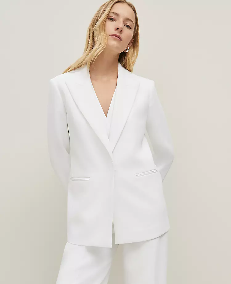 Petite Crinkled Belted Blazer
