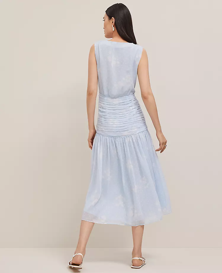 Petite Floral Ruched Tie Dress