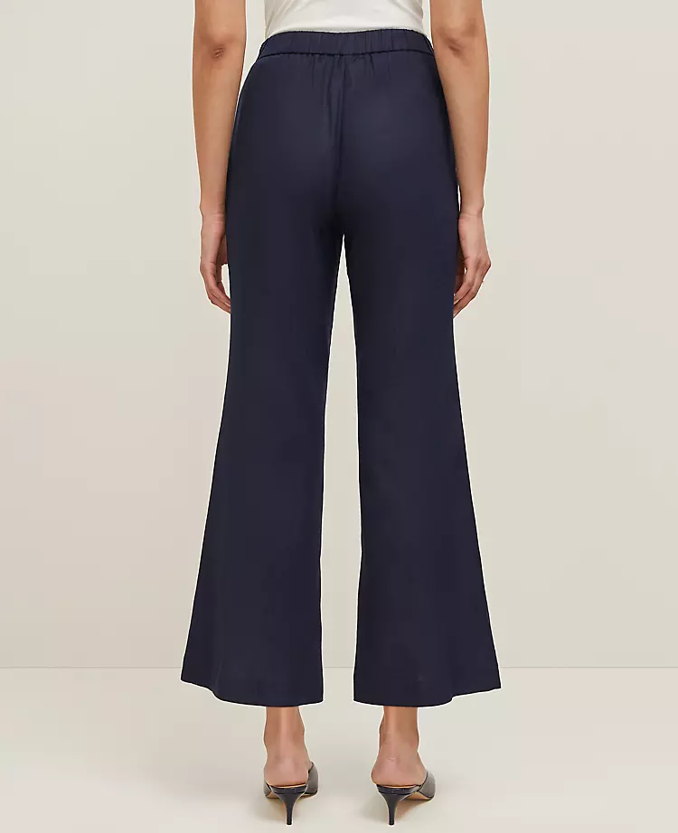 The Petite Flare Ankle Pant in Linen Blend &mdash; Curvy Fit