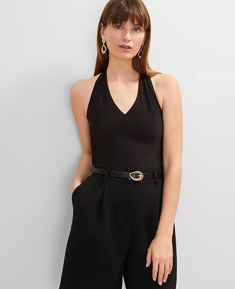 Petite V-Neck Halter Top