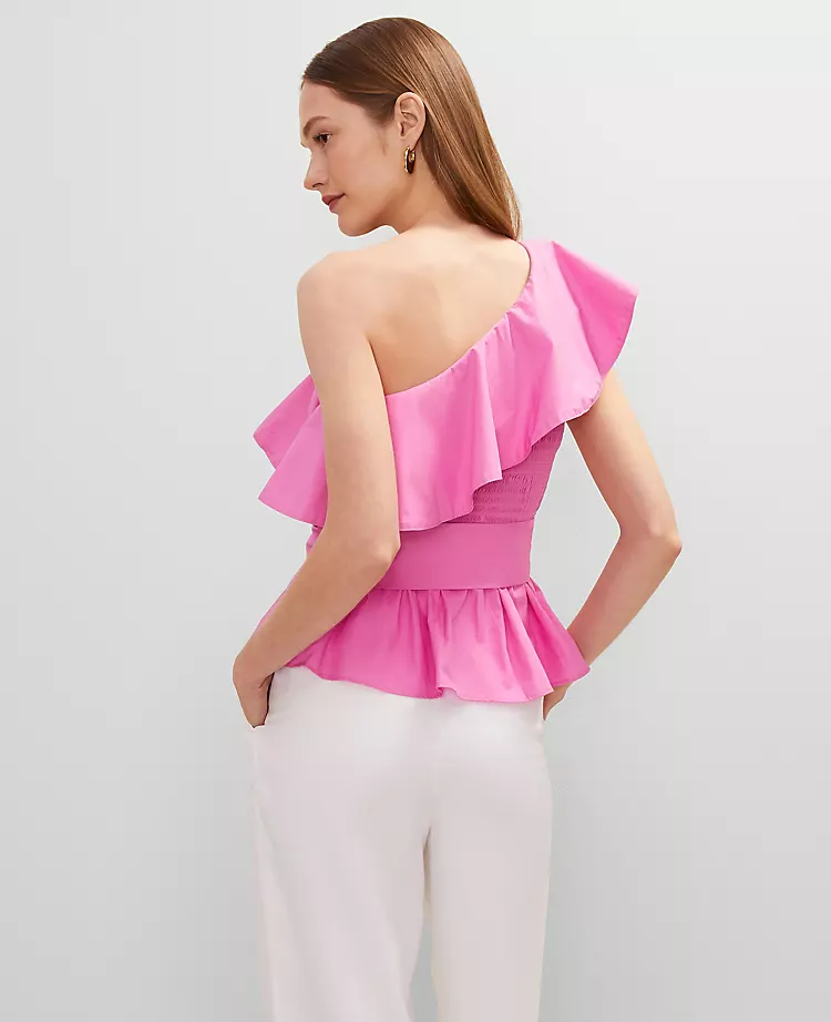 12643-Petite-One-Shoulder-Tie-Waist-Blouse-2.webp Petite One-Shoulder Tie Waist Blouse