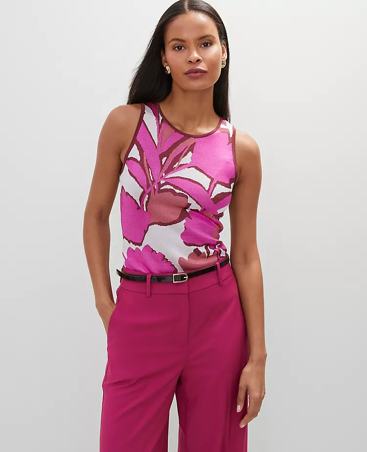 Petite Floral Knit Shell