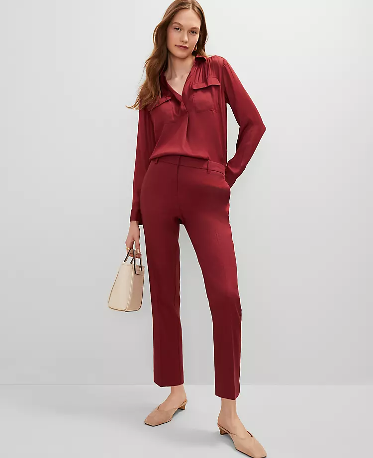 The Petite Eva Ankle Pant in Linen Blend