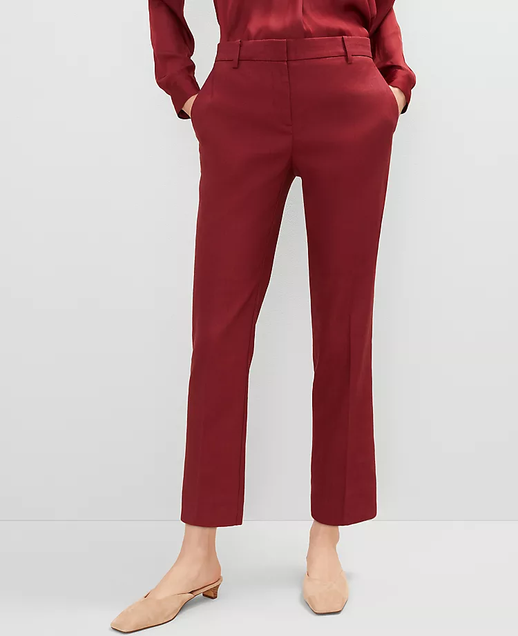 The Petite Eva Ankle Pant in Linen Blend