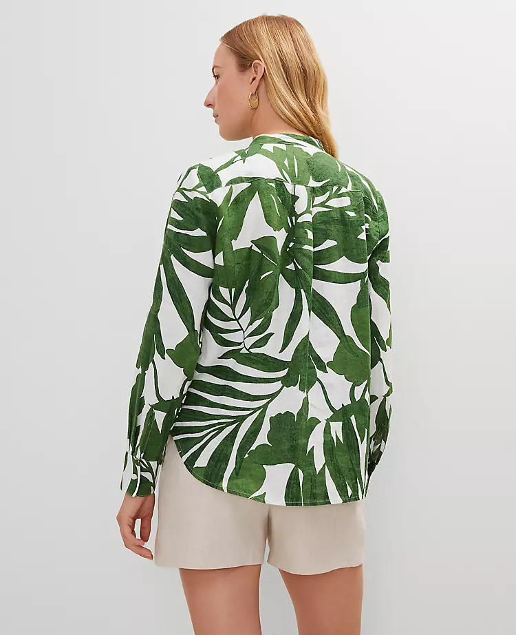 Petite Floral Linen Perfect Shirt