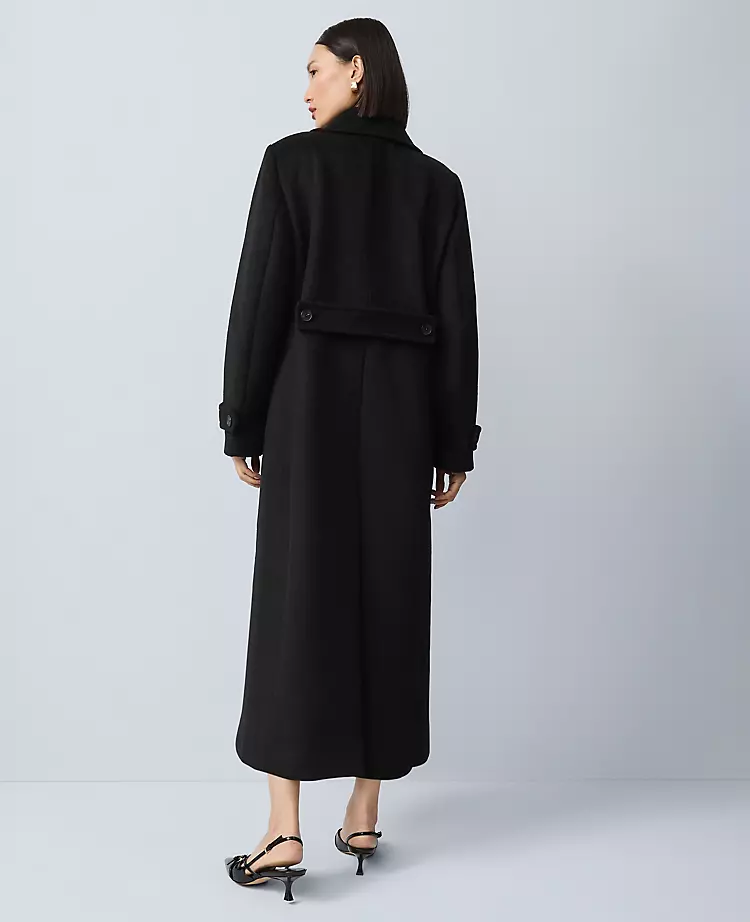 Fitted Double Breasted Long Coat