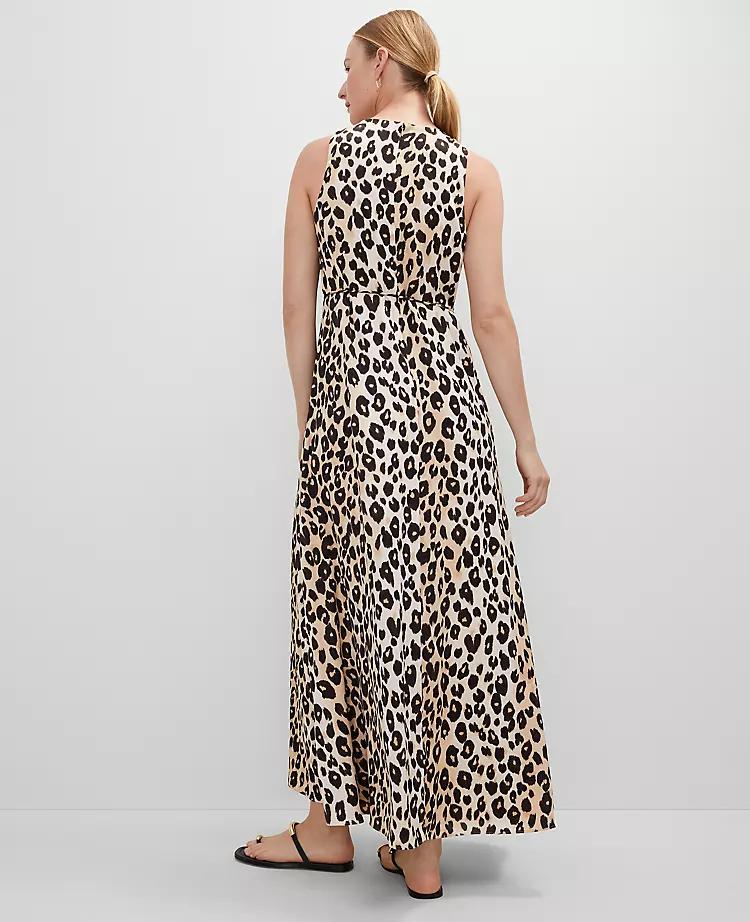 Petite Animal Print Halter Maxi Dress