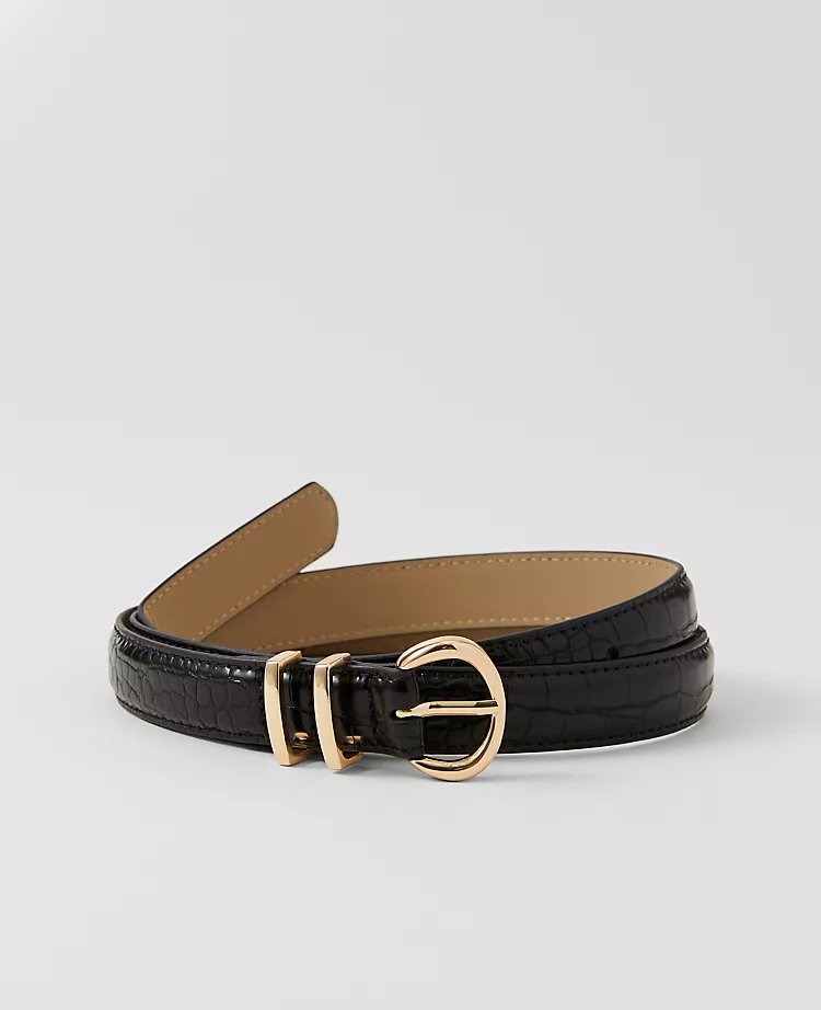 Skinny Croco Belt