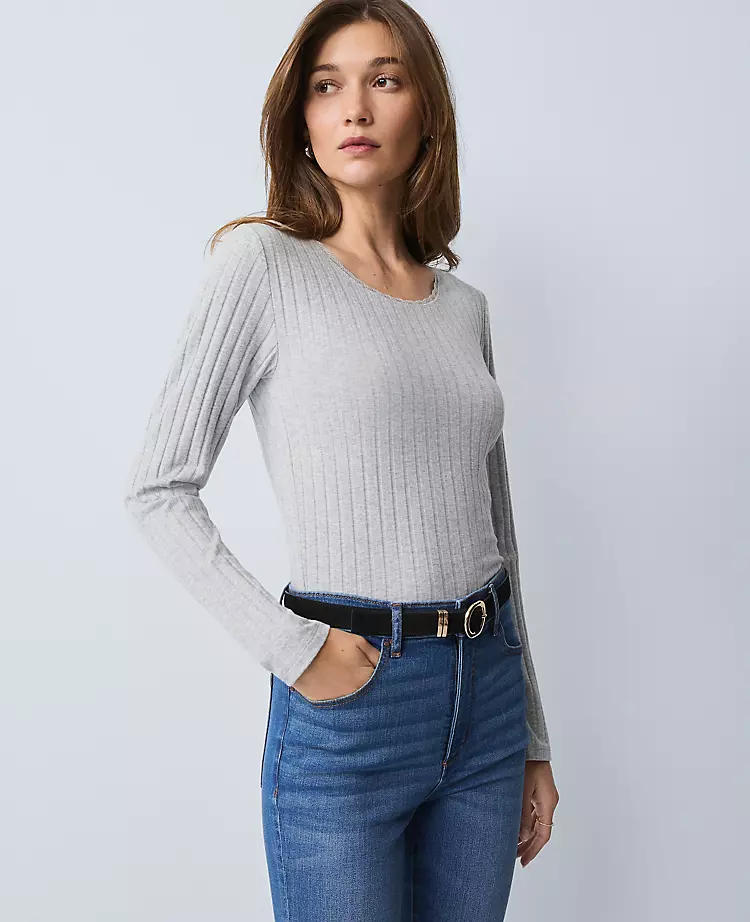 Weekend Collection Lace Trim Pointelle Top