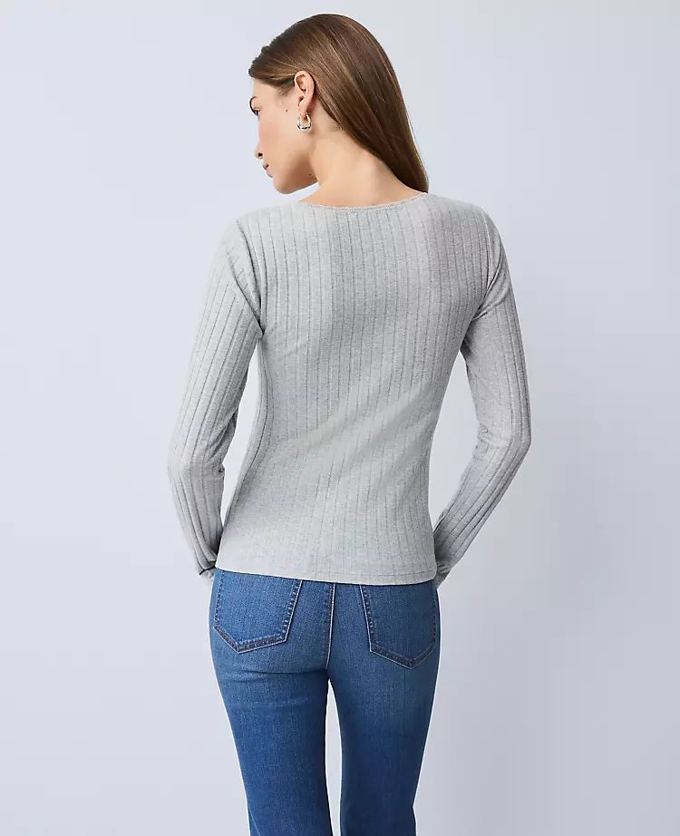 Weekend Collection Lace Trim Pointelle Top