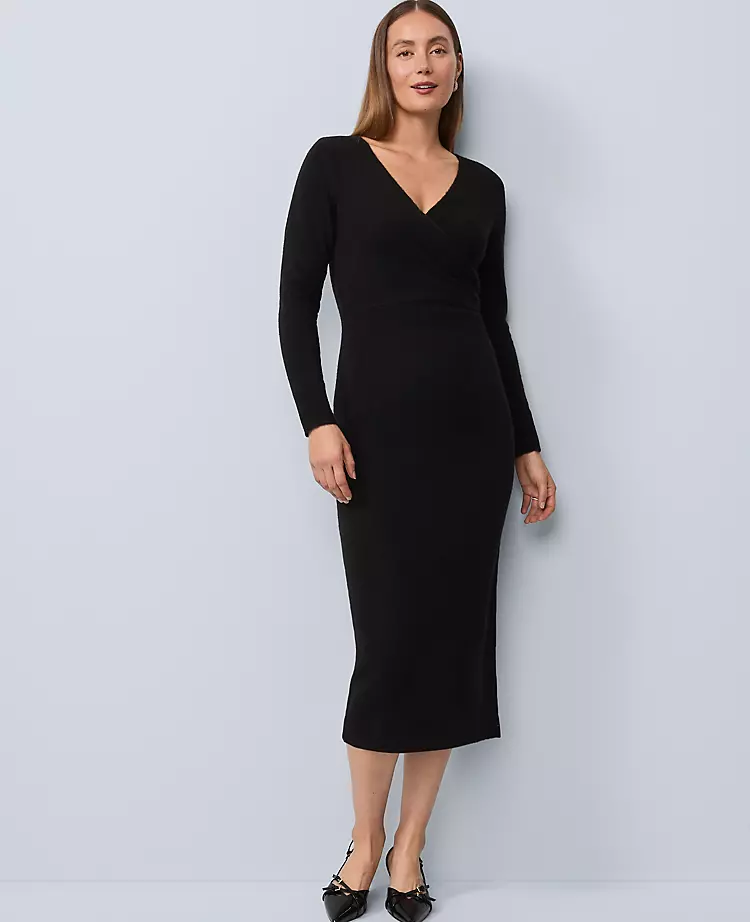 Wrap Effect Sheath Dress