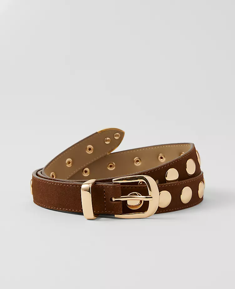 Suede Studded Belt