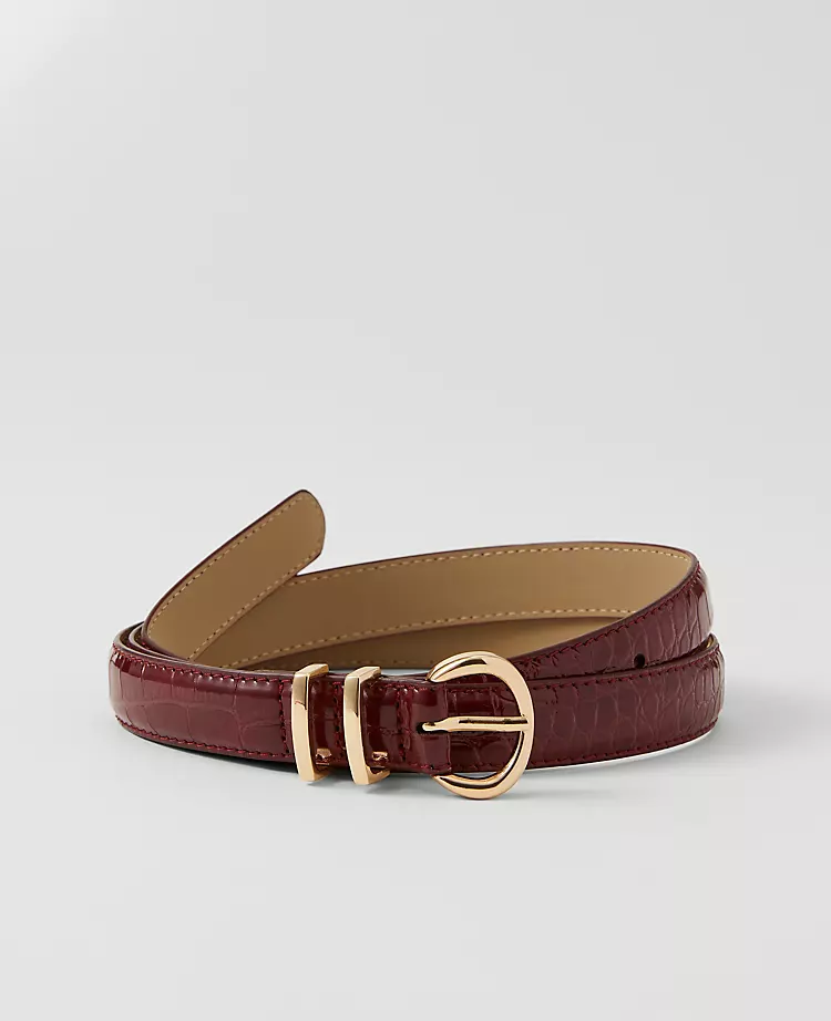 Skinny Croco Belt