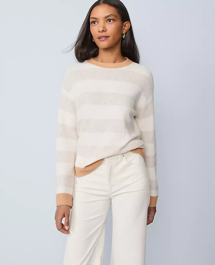 Weekend Collection Striped Crew Neck Sweater