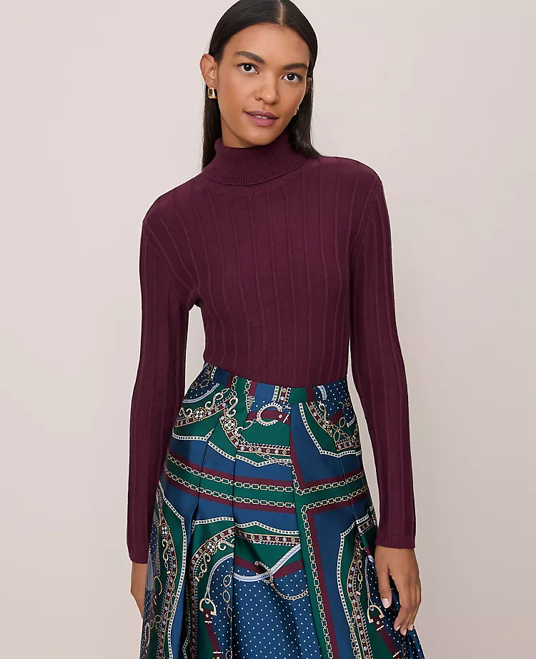 Ribbed Turtleneck Sweater