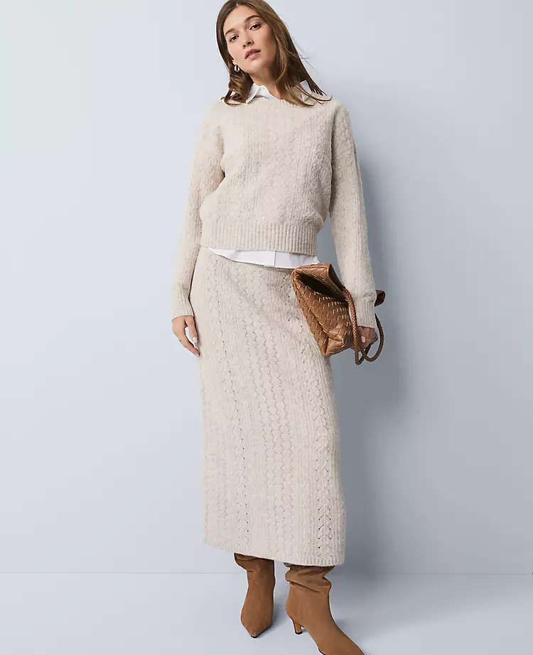 Weekend Collection Pointelle Sweater Skirt