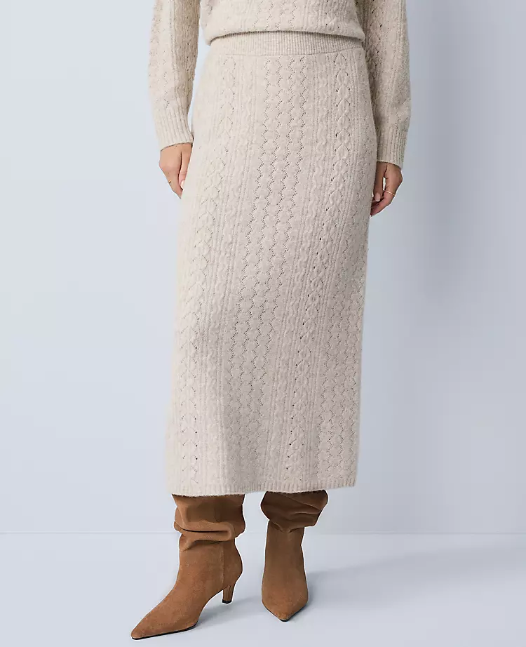 Weekend Collection Pointelle Sweater Skirt