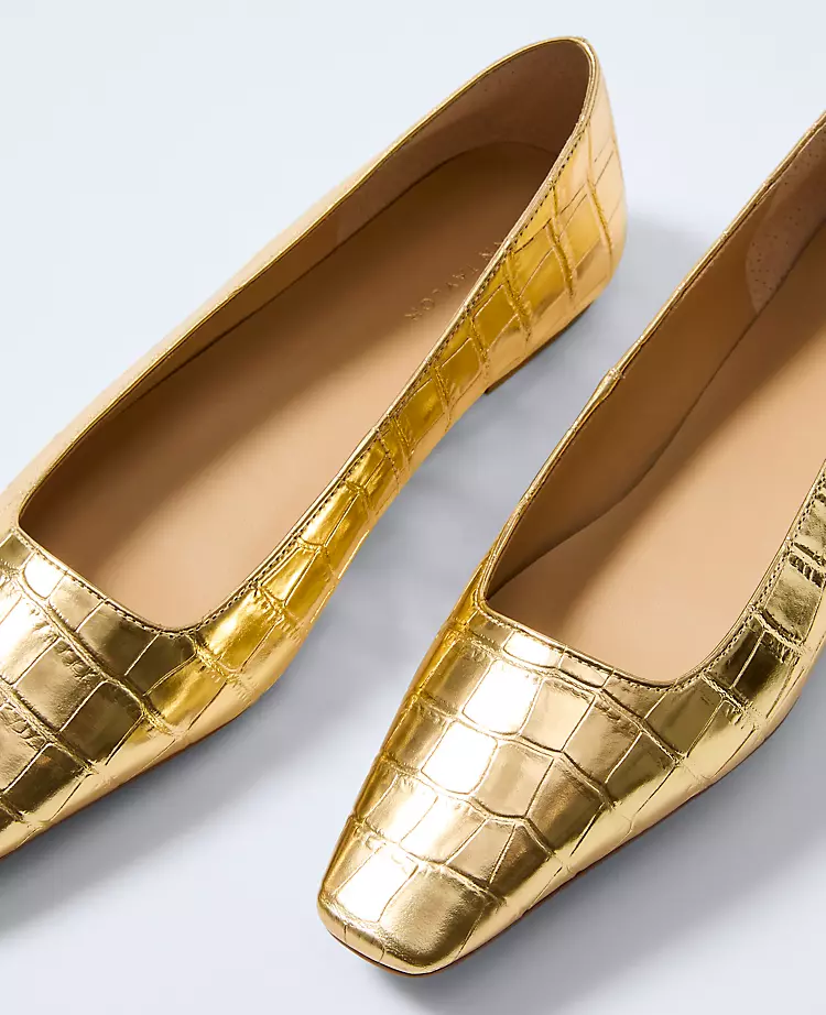 Metallic Croco Flat